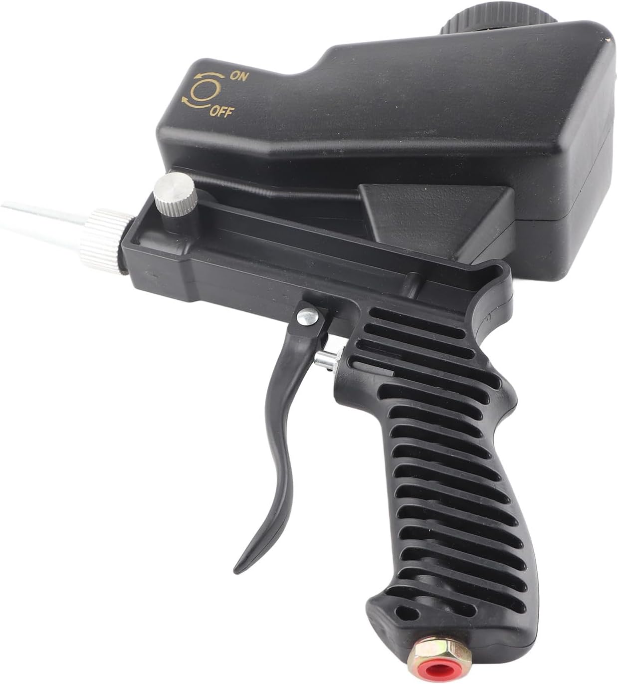 Air Sand Gun, 70-150 PSI Sand Gun Kit for Air Compressor, Paint Remover for Metal, Wood, Cabinet & Glass Etching for Aluminum, Sand, Walnut Shells (Black)