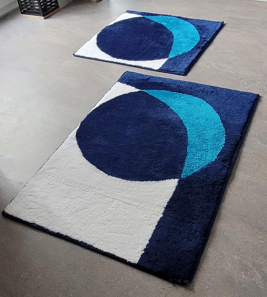 Tapis de bain anti-froid Sanwood POINT turquoise bleu pour douche