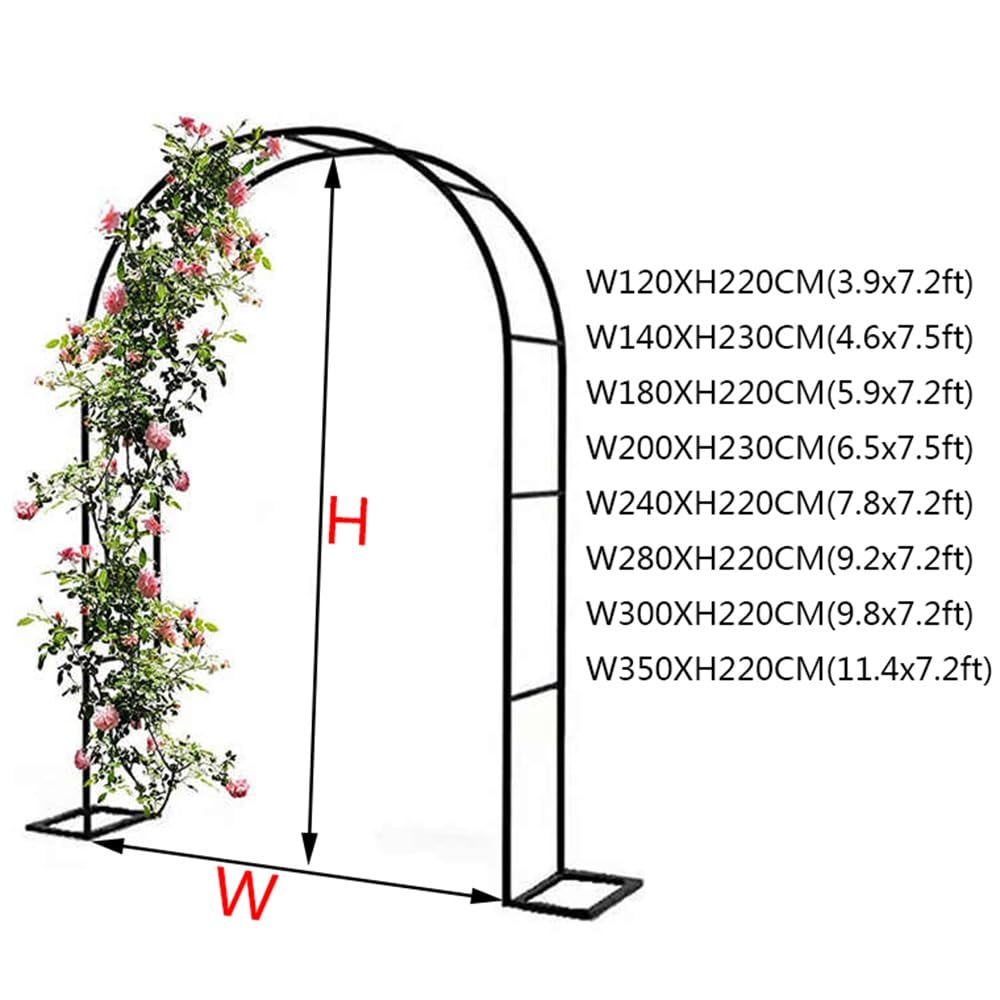 ZYXWLC Metall Gartenbogen Für Rosen & Kletterpflanzen - Verzinkt & Wetterfest 210x240cm