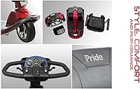 Vista 6 de Pride Victory 10 Scooter de movilidad de 3 ruedas resistente con garantía extendida (color azul)