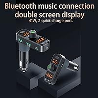 Vista 6 de Receptor de radio Bluetooth 5.0 para cambio de coche con 2 micrófonos más fuertes, cargador de coche USB PD QC 3.0 de 41 W, adaptador de audio