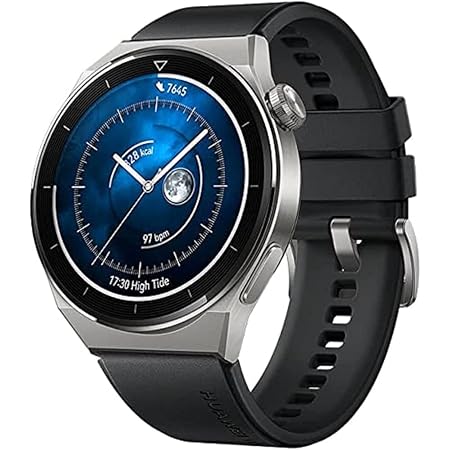 HUAWEI WATCH GT 3 Pro 46mm Smartwatch, Titangehäuse, Saphirglas, Tauch Modus,lange Akkulaufzeit, dratlosses Aufladen,Herzfequenz- und SpO2 Überwachung, Bluethooth Anrufe, Deutsche Version, schwarz
