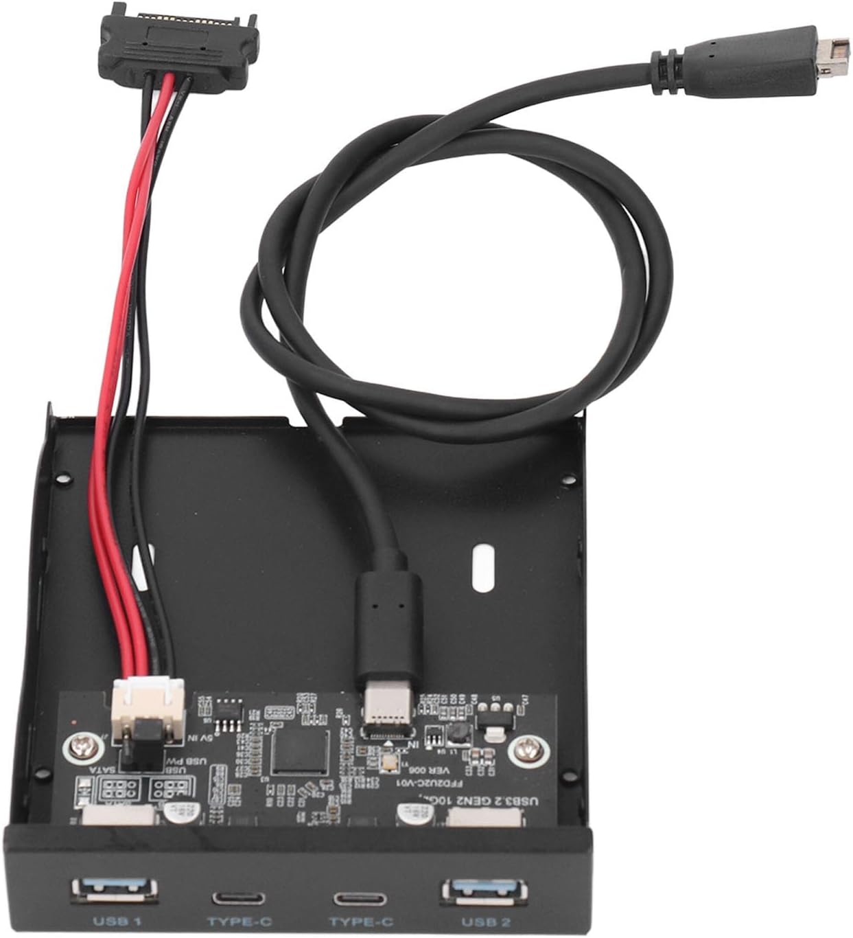 3.5 Inch Front Panel USB C Hub,USB 3.2 Gen 2 Hub,10Gbps 4 Ports Floppy Drive Bay 19pin to Type C Front Panel,Support for 10 11 2003,for Linux System