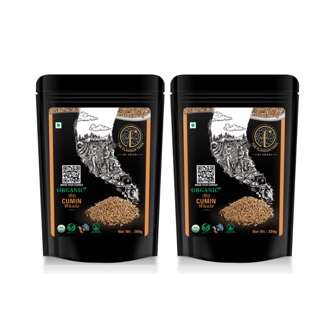 The Flavour Trail - Organic Cumin Whole/ Jeera - Pack of 2, 200gms Each| Organically Farmed | Pesticide-Free (B0B31NFCFM) Amazon Price History, Amazon Price Tracker