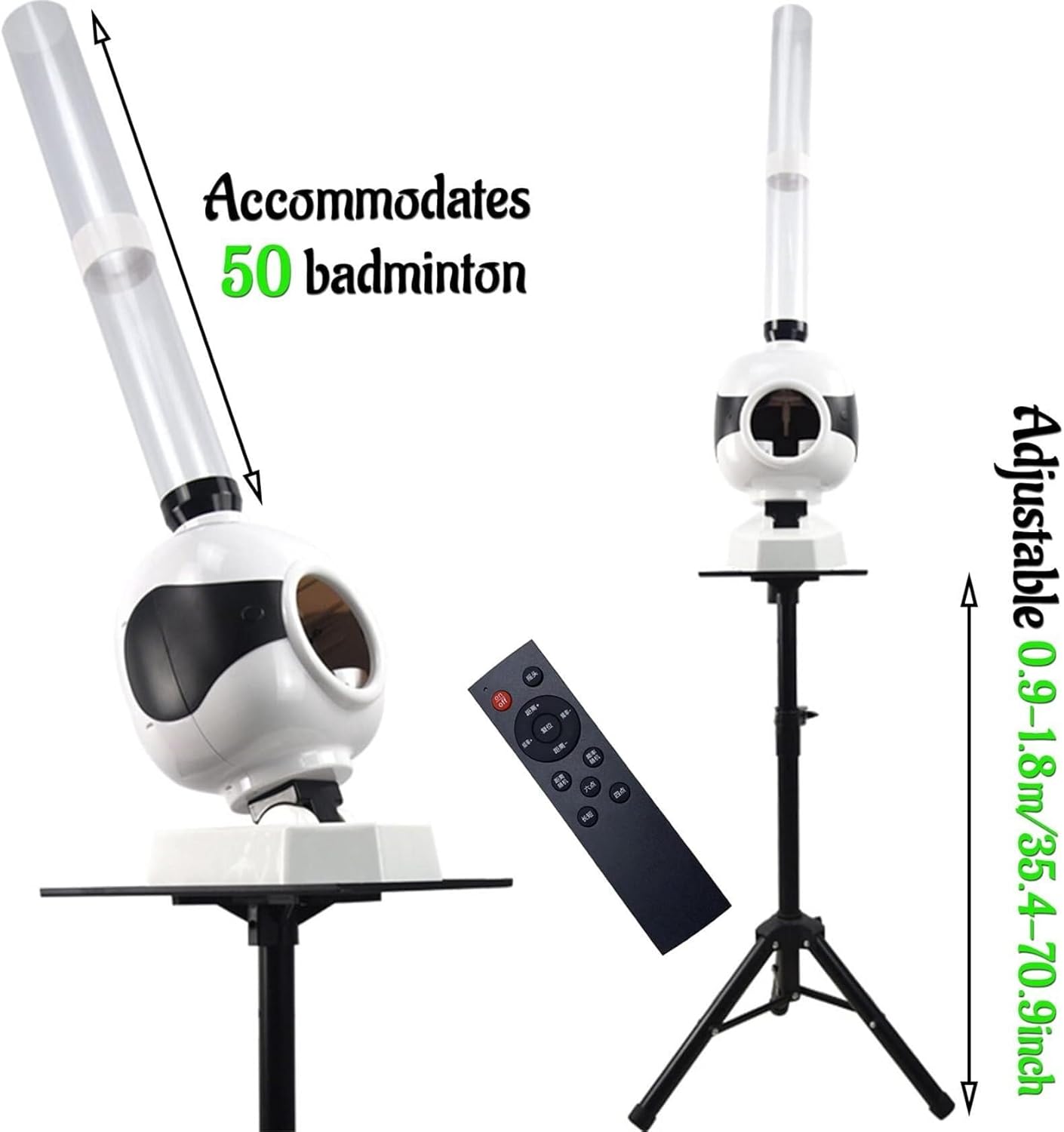 Badminton Training Machine,with Remote Control and Adjustable Knot Angle, Suitable for Outdoor Sports Training for Teenagers and Children