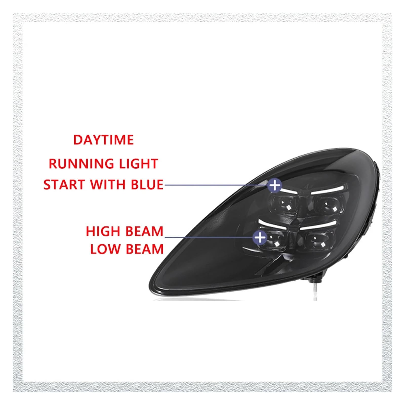 Pasuje do Pors//che Cayman Boxster 16-24 pełna dioda LED DRL reflektor samochodowy montaż sygnał akcesoria samochodowe zmodyfikowana lampa gorące reflektory LED