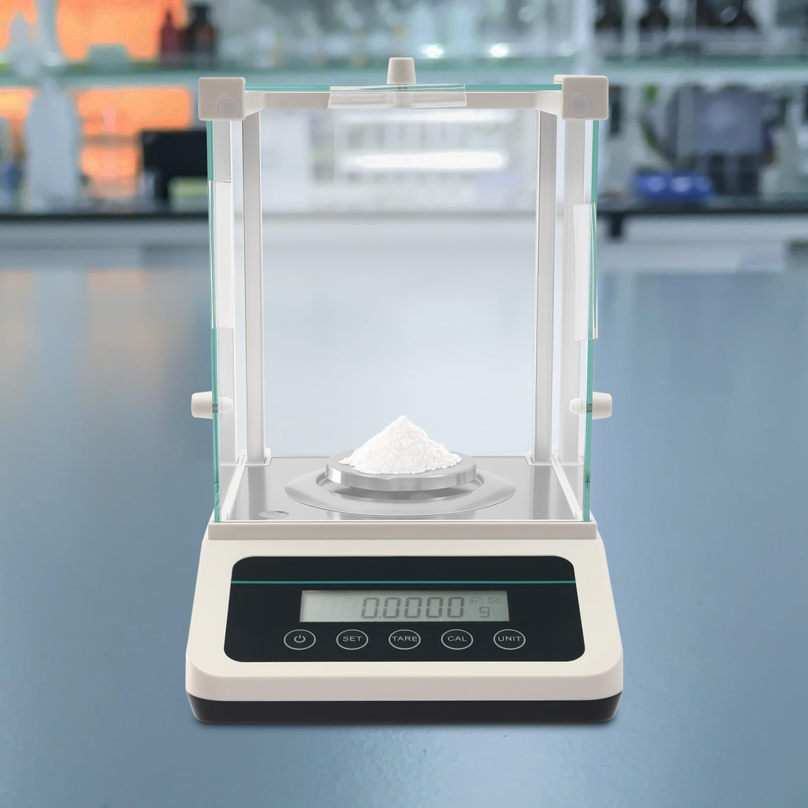 Pxolerig Electronic Digital Analytical Balance Updated, 0.1mg High Precision Lab Scale w/LCD Display,High Precision CalibratableScale for Density and Dynamic Weighing(120g,0.1mg)