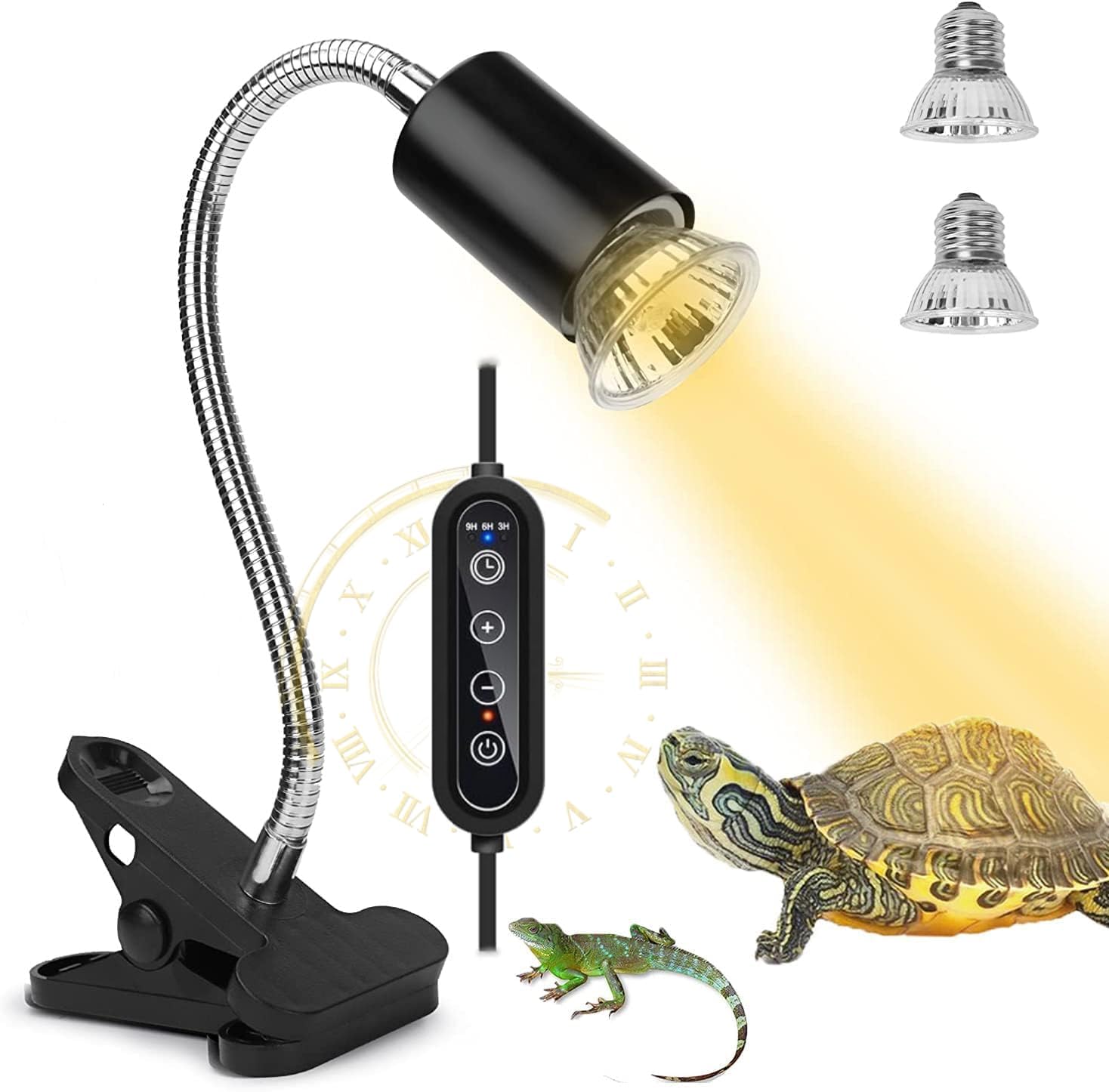 Lámpara Calefactora de Tortugas Reptiles Tiempo Ajustable