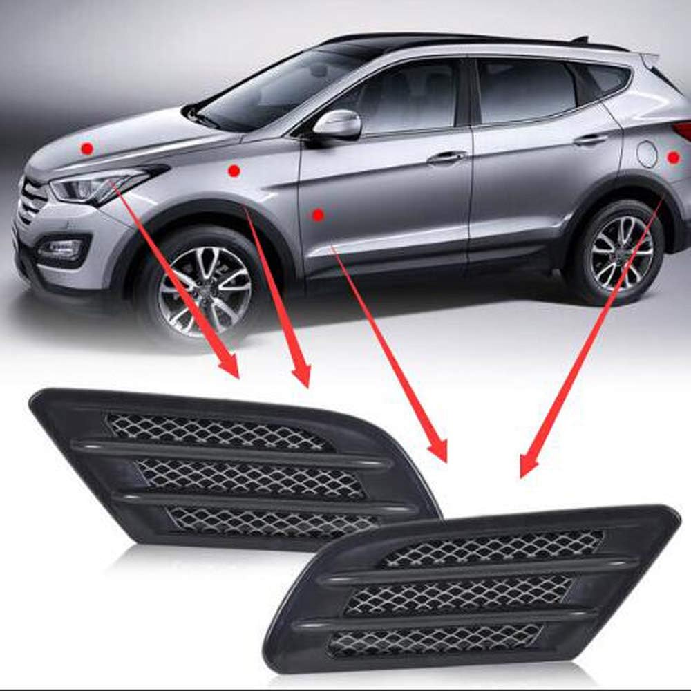 LEIWOOR 1 Pair Auto SUV Universal Car Side Mesh Vent Air Flow Fender Decoration Sticker Fit for All Car (Black)