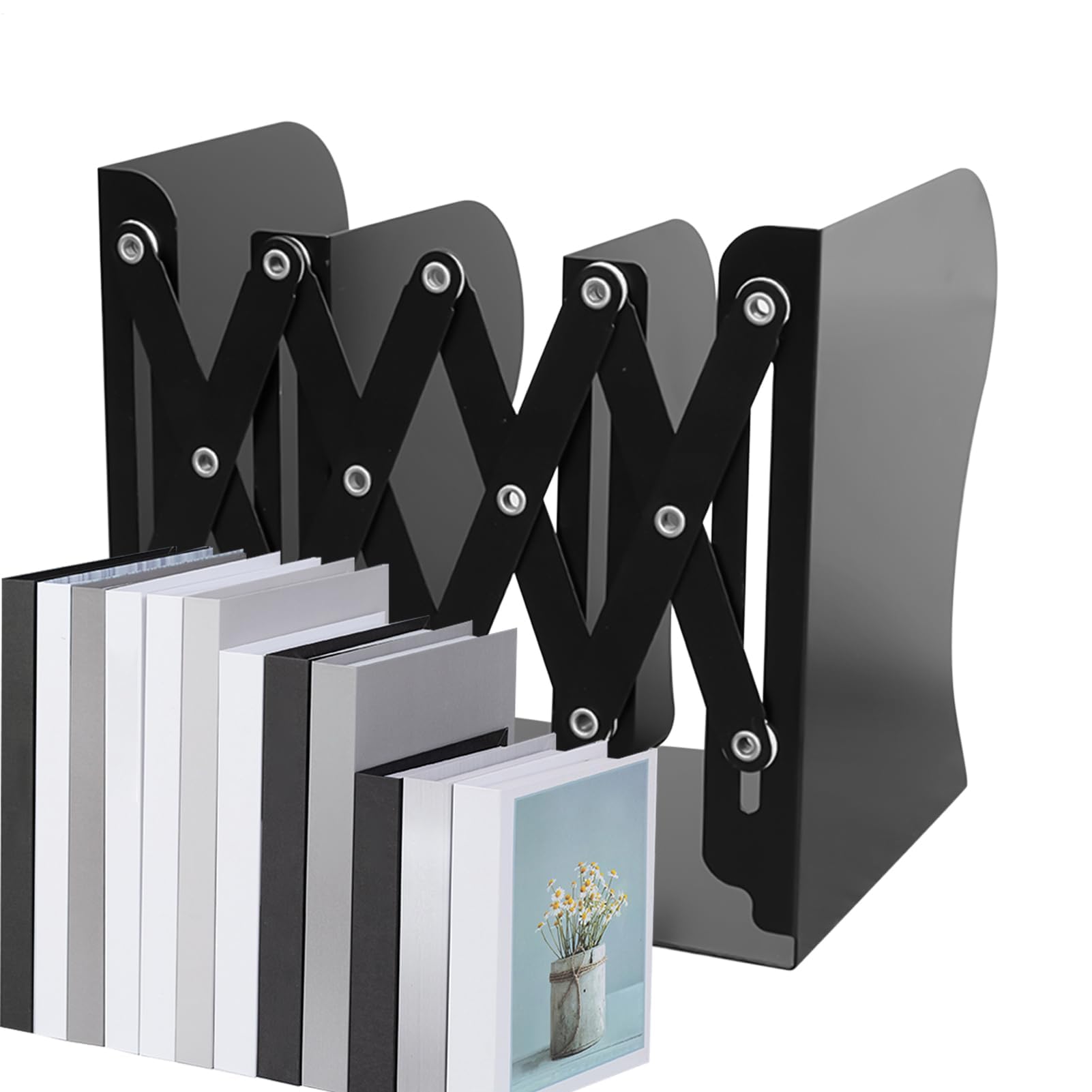 Organizador de escritorio ajustable para libros y estanterías