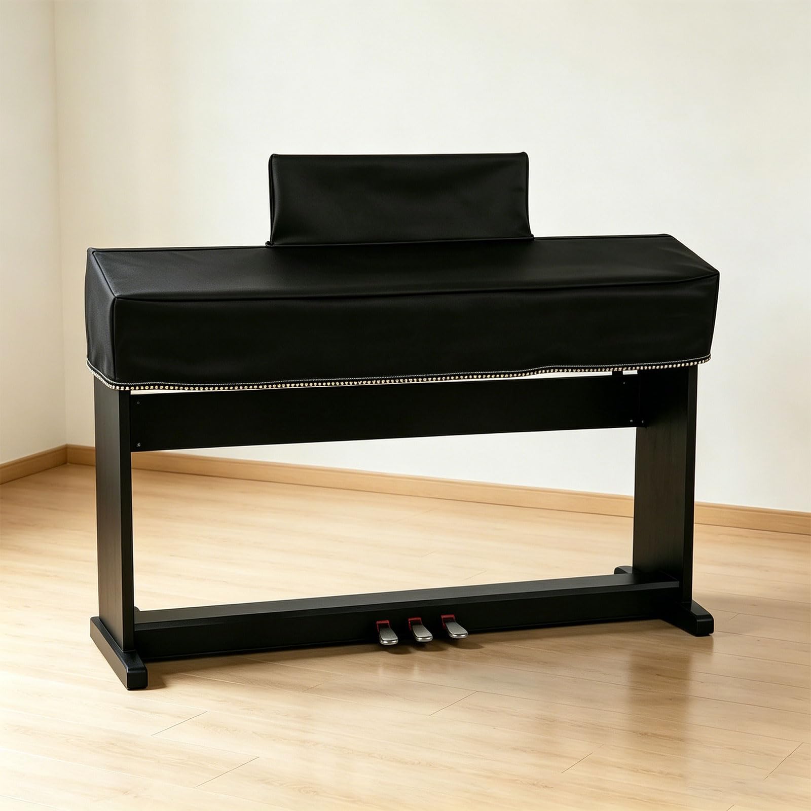 Osłona przeciwpyłowa do klawiatury fortepianowej, 88 klawiszy, osłona pianina elektronicznego z osłoną stojaka na nuty, zamek błyskawiczny, kompatybilna z Yamaha serii P, 133 x 30 x 17 cm, czarna
