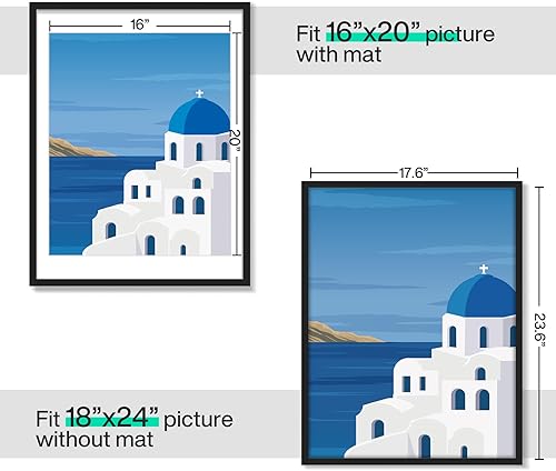 Miniatura 3 de AUYRE Juego de 3 marcos para póster de 18 x 24 pulgadas, color negro madera, marco para póster de 18 x 24 pulgadas, para galería de fotos, paquete