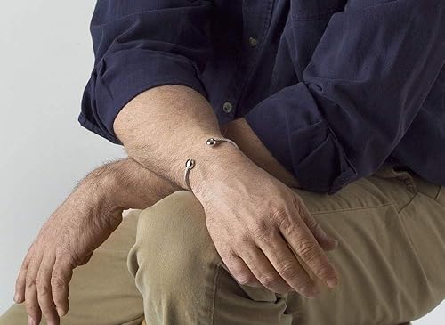 Miniatura 3 de QRAY Pulsera atlética de golf de acero quirúrgico de lujo de plata para hombres y mujeres en forma de C