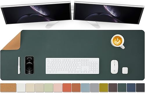 Tapete grande de corcho para escritorio, 47.2 x 17 pulgadas, para oficina y hogar, ideal para alfombrilla de mouse grande y alfombrilla de Verde