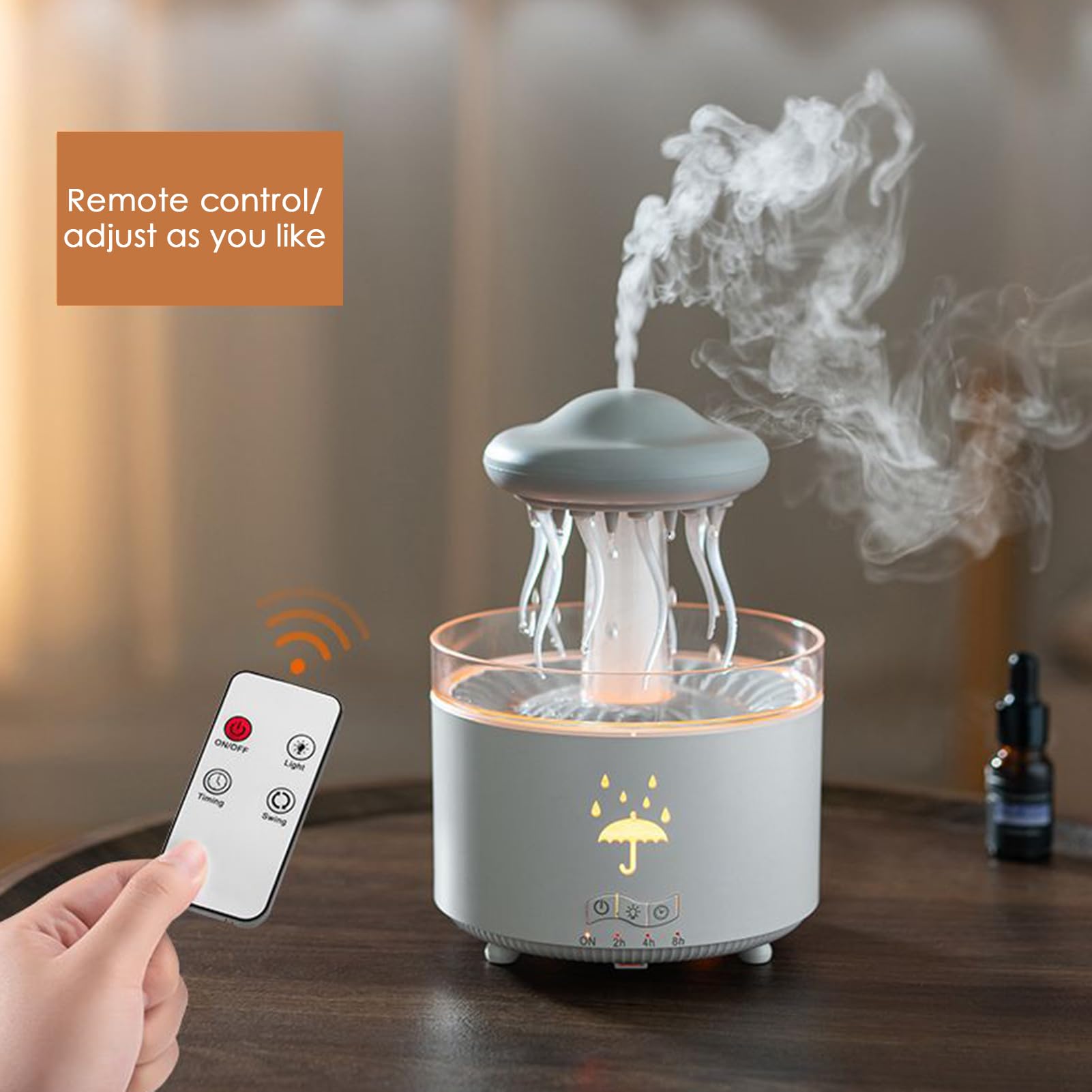Diffuseur Humidificateur avec LED 7 Couleurs et Forme Méduse 300 ML pour