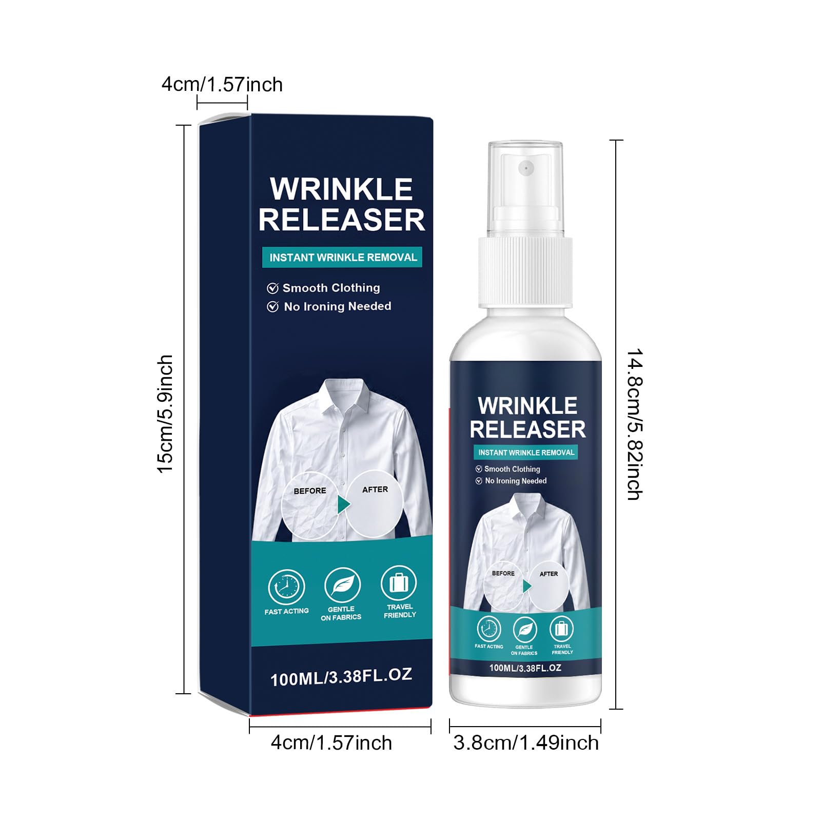 Spray istantaneo per il rilascio delle rughe, spray per vestiti (5 pezzi)