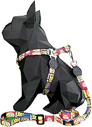 Coleira Peitoral Com Guia Longa De 2 Metros Para Cachorro Pequeno e Medio (QUADRINHOS, Tamanho P: circunferência 28 cm a 38 cm de tórax)