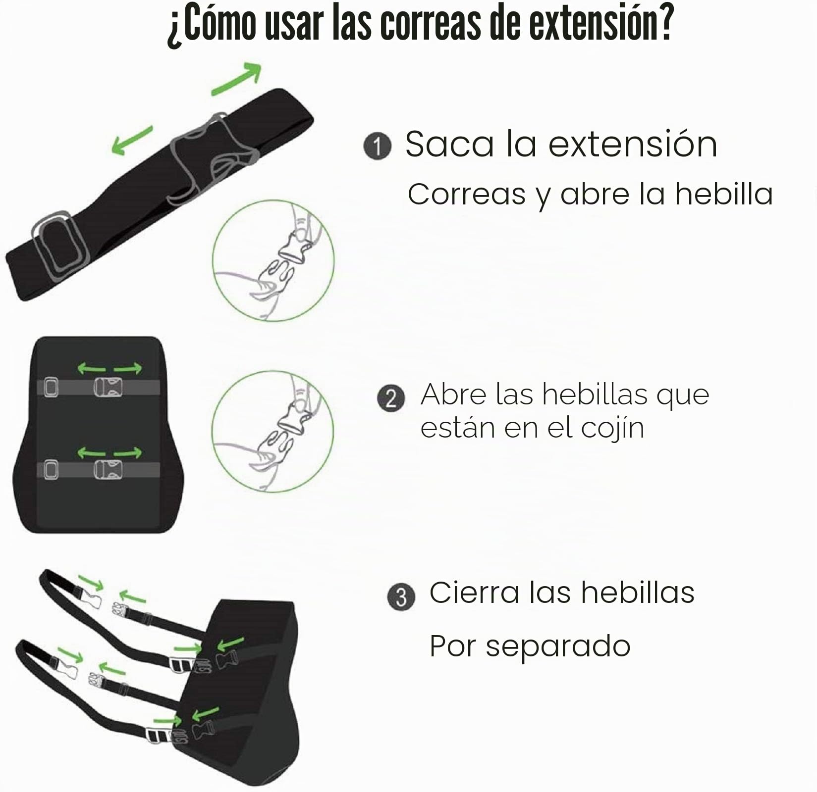 Feagar Cojin Lumbar Coche con Esponja Memoria, Respaldo Lumbar Soporte de Espalda por Office Negro