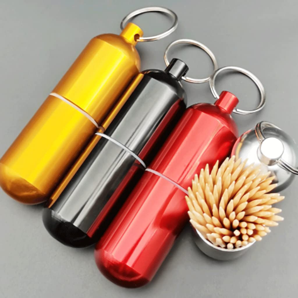 MRKU Zahnstocherspender, Zahnstocherbox, modischer Halter aus Zinklegierung, tragbarer Halter, klein mit Deckel, Behälter, schick