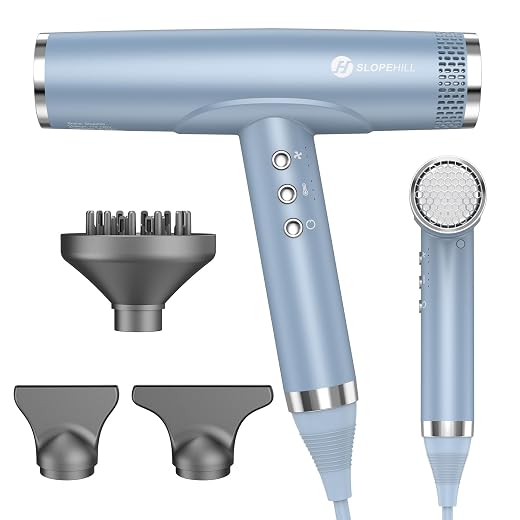 slopehill Professional Ionic Hair Dryer for Women with Diffuser, High Speed for Salon Use (WHITE)