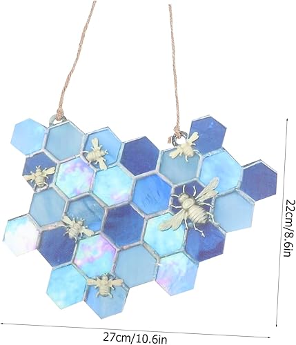 Miniatura 3 de Gadpiparty 1 adorno de panal de abeja colgante de cristal de colmena de abeja, decoración de abeja, figura de cristal de miel, vitral, decoración