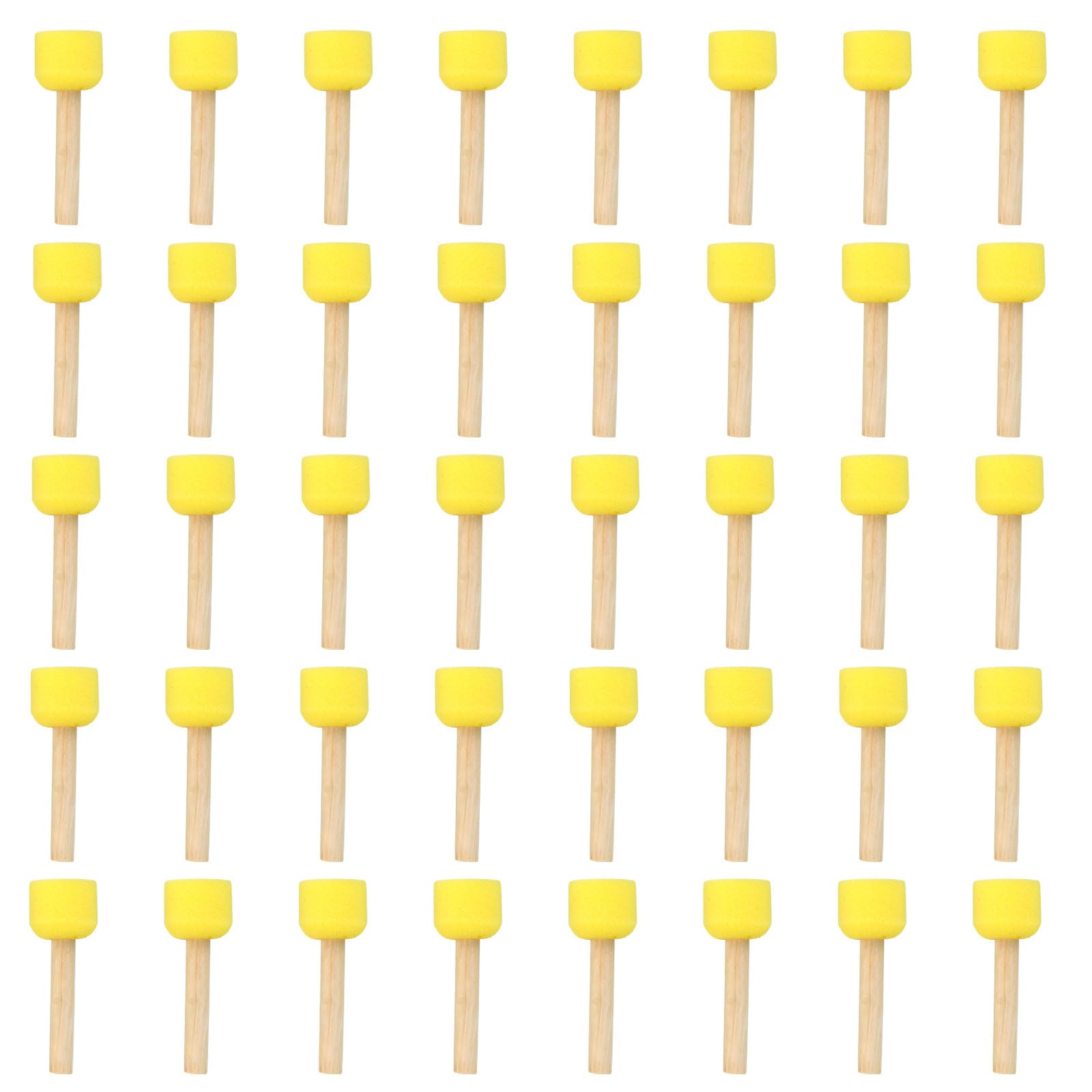 Éponges pour Peinture avec Manche en Bois - Set de 40 Tampons Mousse Jaunes PATIKIL