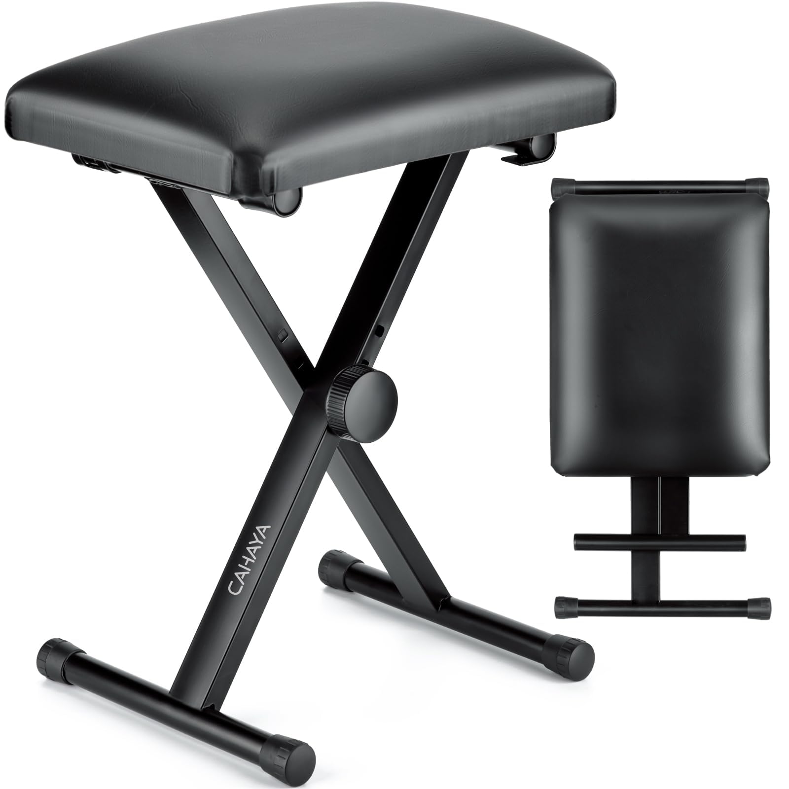 CAHAYA Banc de Piano réglable en Hauteur de Style X pour Clavier, siège de Chaise rembourré pour Clavier électronique et Piano numérique, Noir CY0333