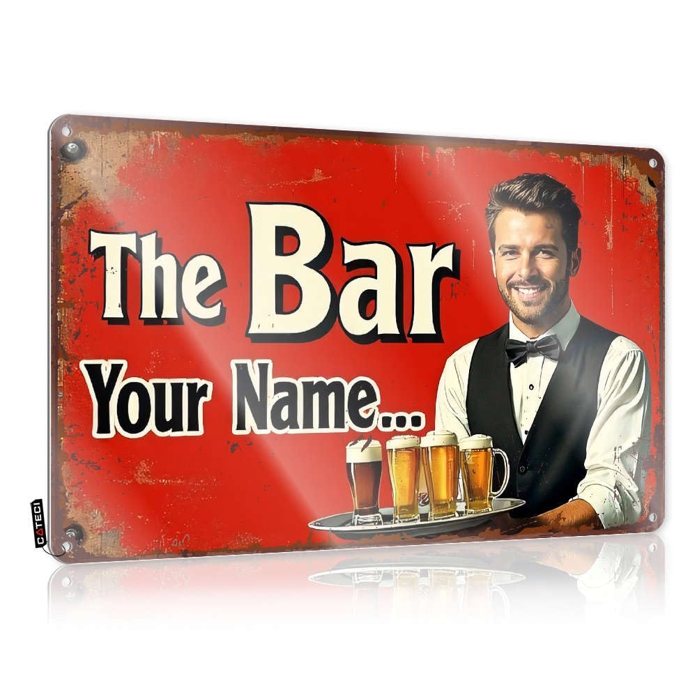 Texas Decor Metal Sign Welcome To The Bathroom Pre-drilled Art/Wall Farmhouse Personalized Bar With Bartender Holding Tray Of Beers - Cocktail High Heel Aesthetic