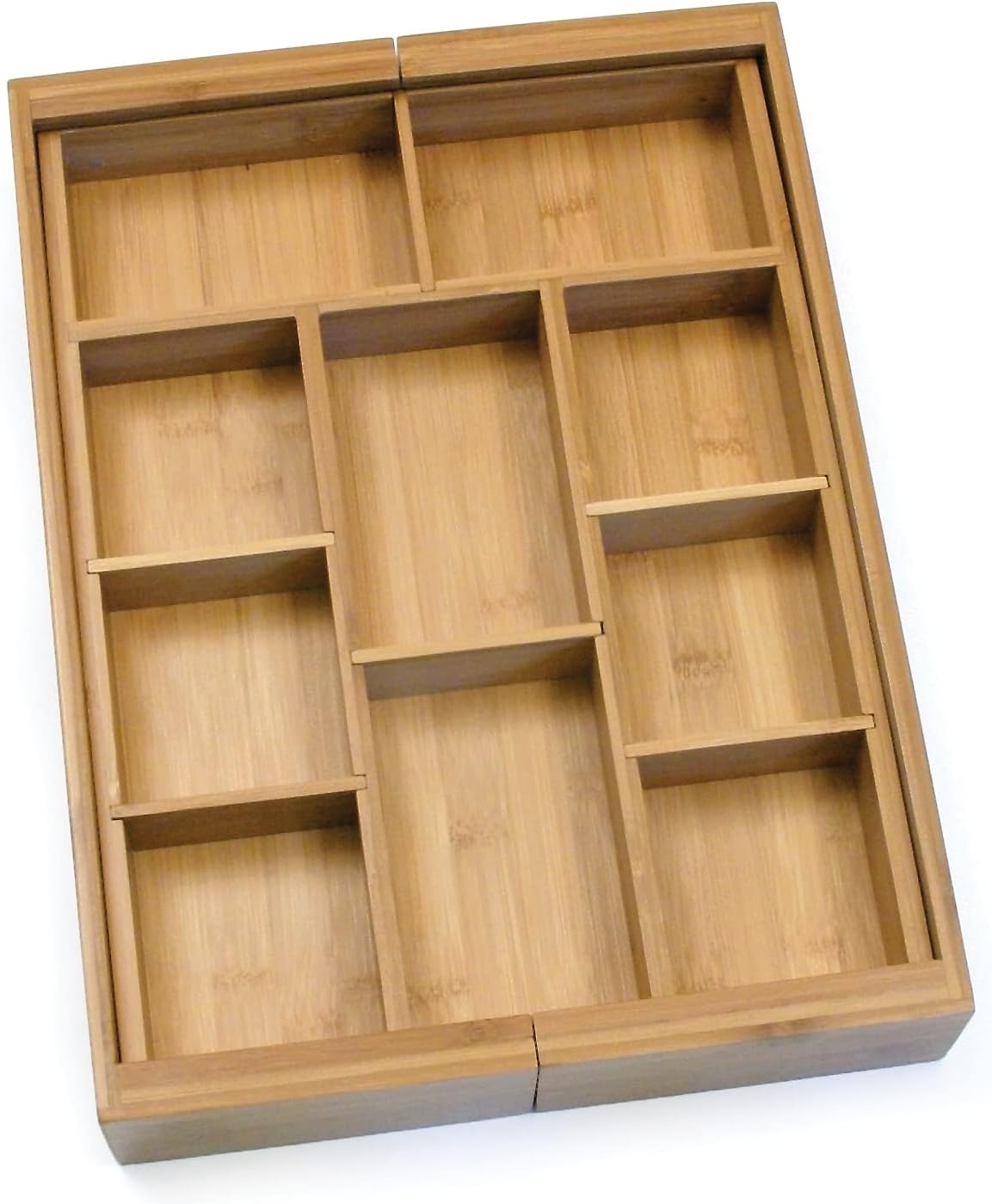 Natural Bamboo Expandable Organizer with Removable Dividers