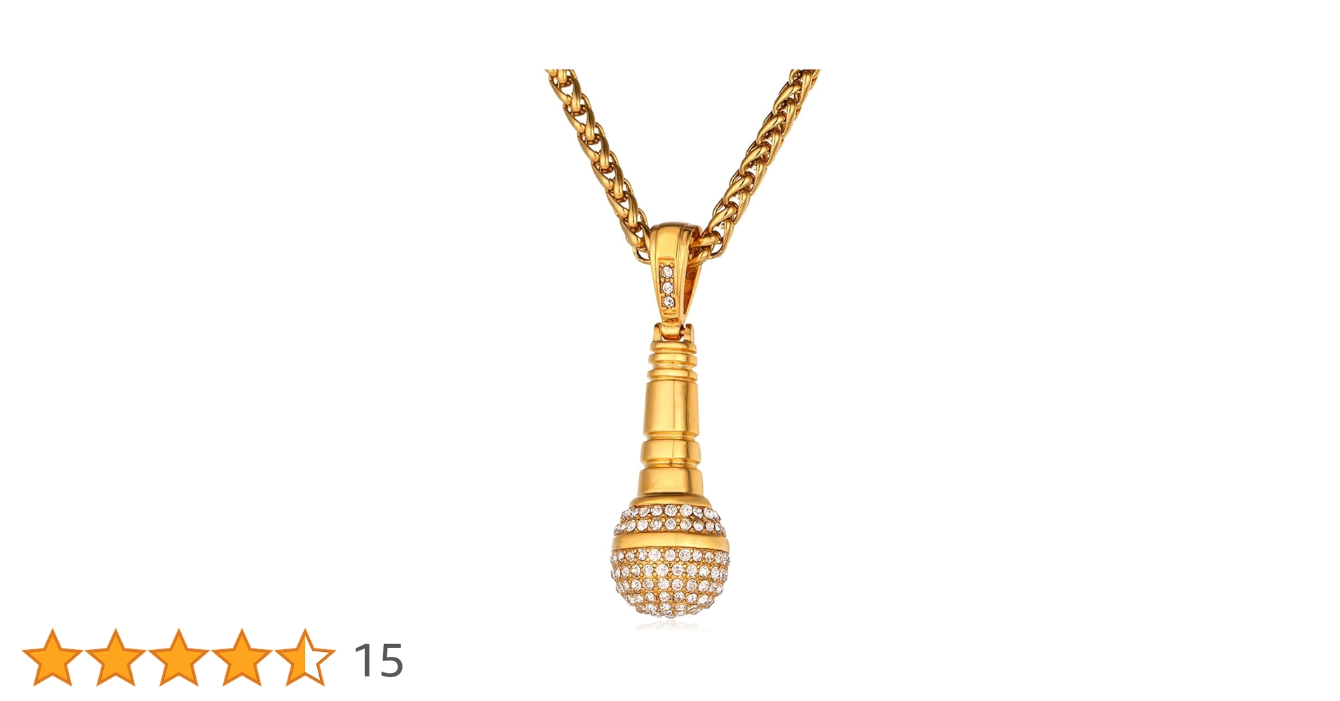 マイクネックレス HYDE LIVE 2018 クジ GOLD賞 U7 Men Tennis Necklace 18K Gold Plated Personalized CZ Microphone