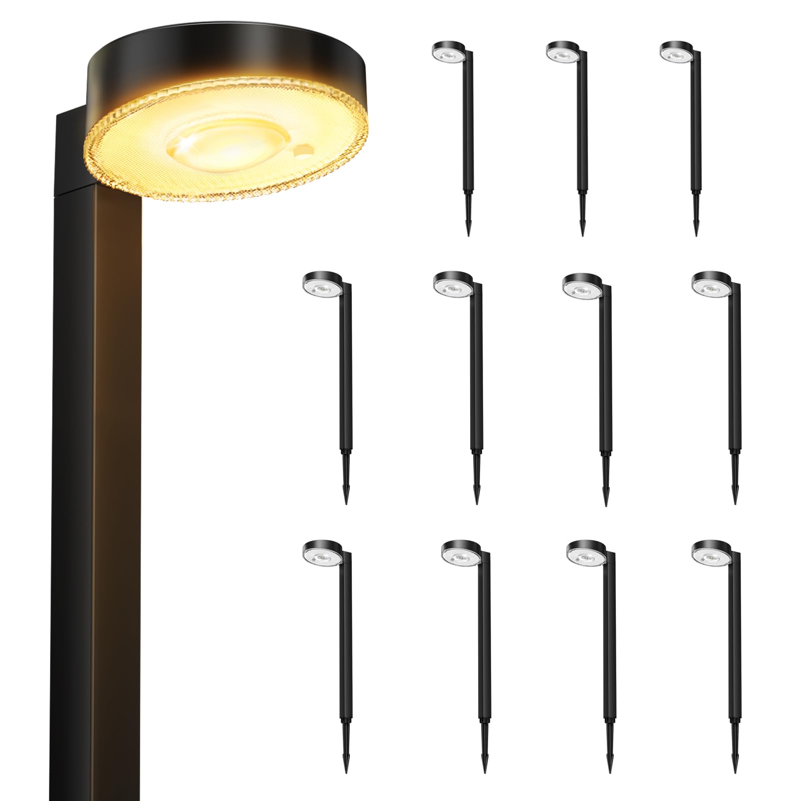 NIORSUN Solarlampen für Außen Garten, 12 Stück Hellere Solarleuchten für Außen mit 3 Farbtemperaturen, IP65 Wasserdicht Solar Gartenleuchten für Weg Rasen Gehweg Blumenbeet und Gartendeko