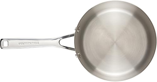 Miniatura 11 de KitchenAid Cacerola de acero inoxidable cepillado con base de 3 capas con tapa, 3 cuartos de galón