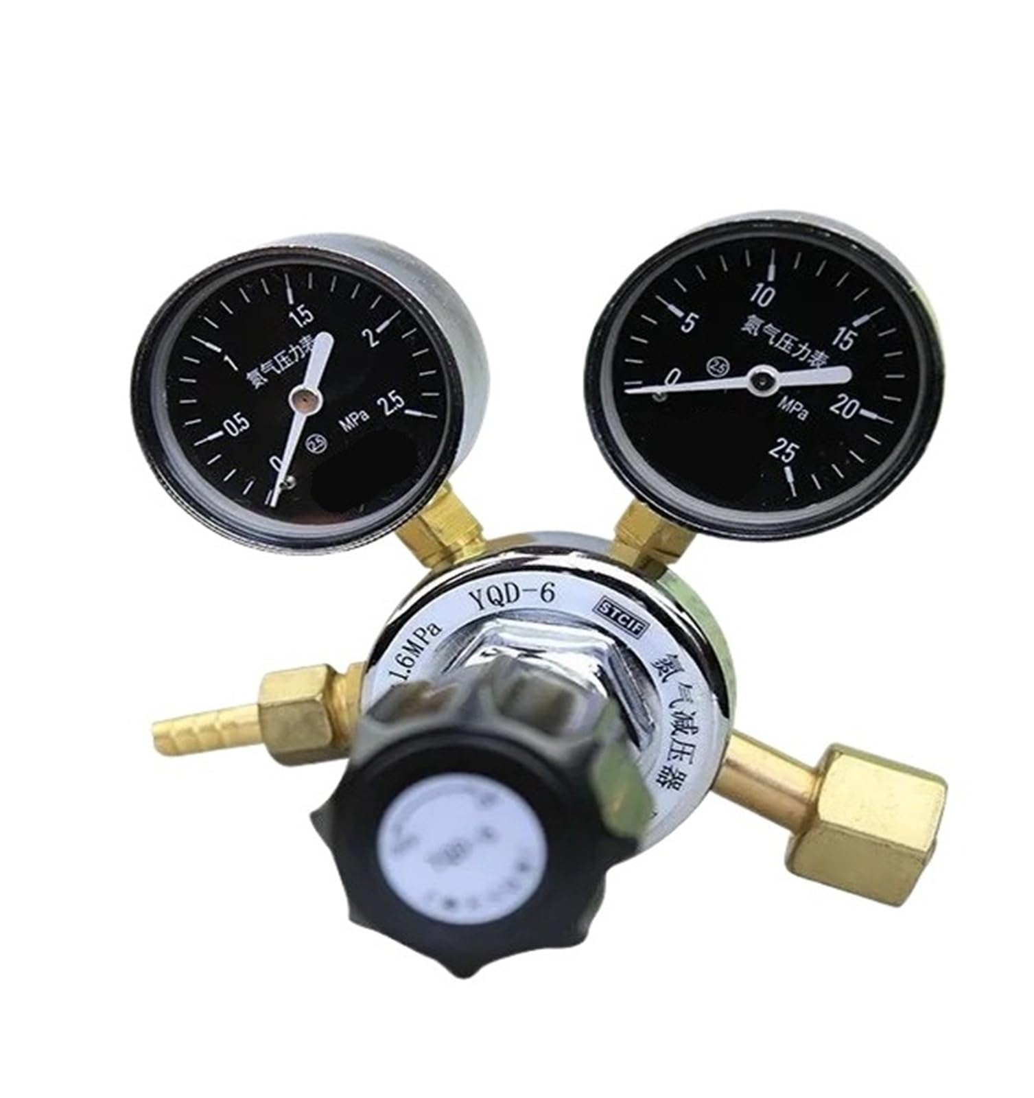 Vmvud Yqd-6 Nitrogen Pressure Reducing Valve 2.5 * 25Mpa Nitrogen Pressure Gauge All Copper Pressure Regulating Valve