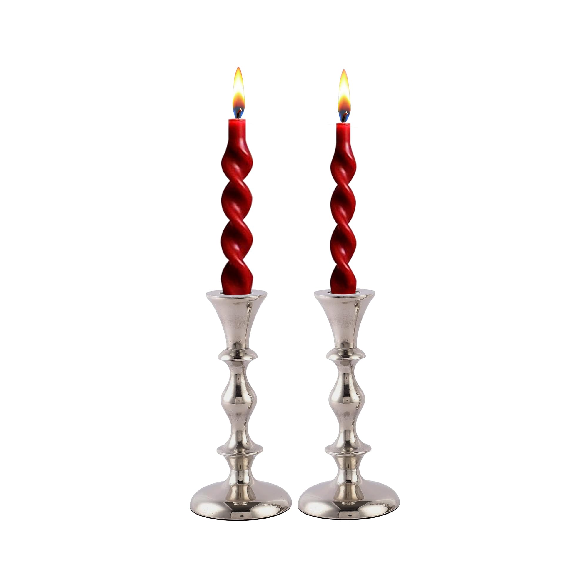 Rely+ Silver Candle Holders Set of 2 Dinning Coffee Table Centerpiece Candle Holders Taper Candlesticks Holders Christmas Decor Home Candle Holder