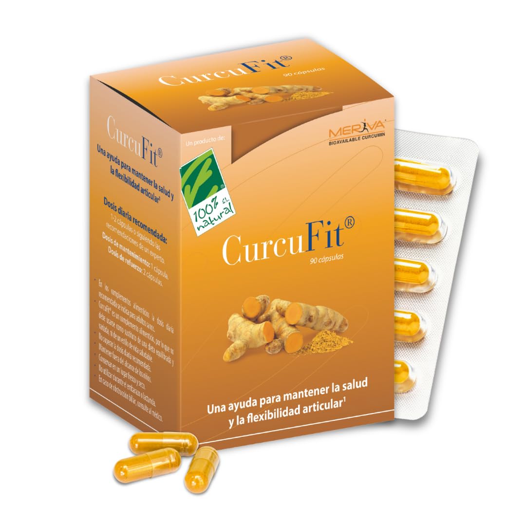 CurcuFit® - 1000 mg Curcumina Meriva® Concentrada -​Para 3 Meses- Multiplica x30 la Absorción - Antiinflamatorio Natural - Cúrcuma en Cápsulas - Mejora la Salud Ósea y Articular - 100% Natural