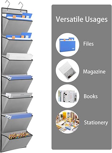 Miniatura 9 de ANIZER Soporte para archivos montado en la pared, organizador de correo para colgar sobre la puerta, bolsa de almacenamiento de documentos para