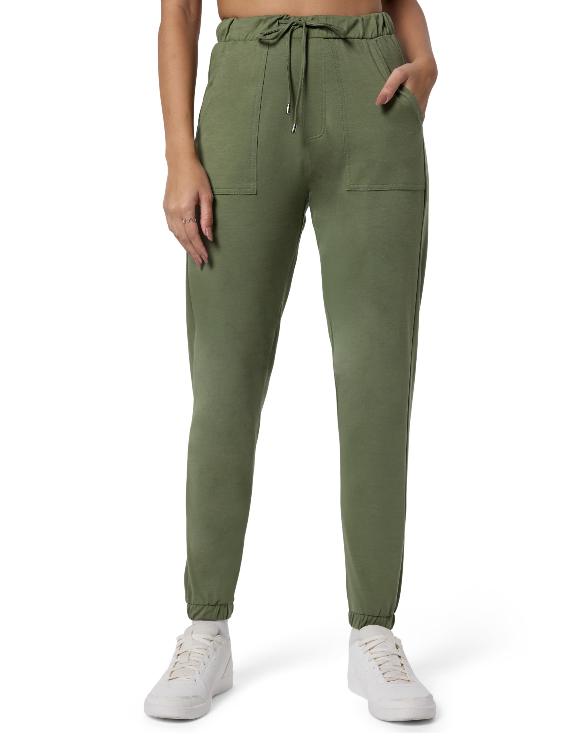 kraus jeans Women's Cotton Blend Comfort Fit High-Rise Ankle Length Joggers (WFB-345)-picture-12