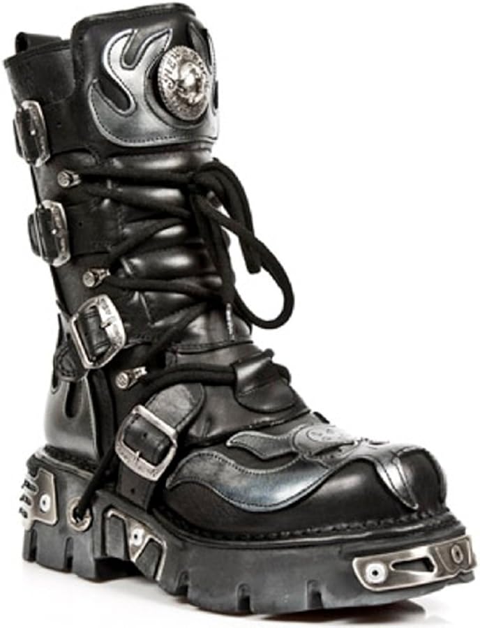 Amazon.com | New Rock Newrock 107-S2 Silver Skull Devil Metallic