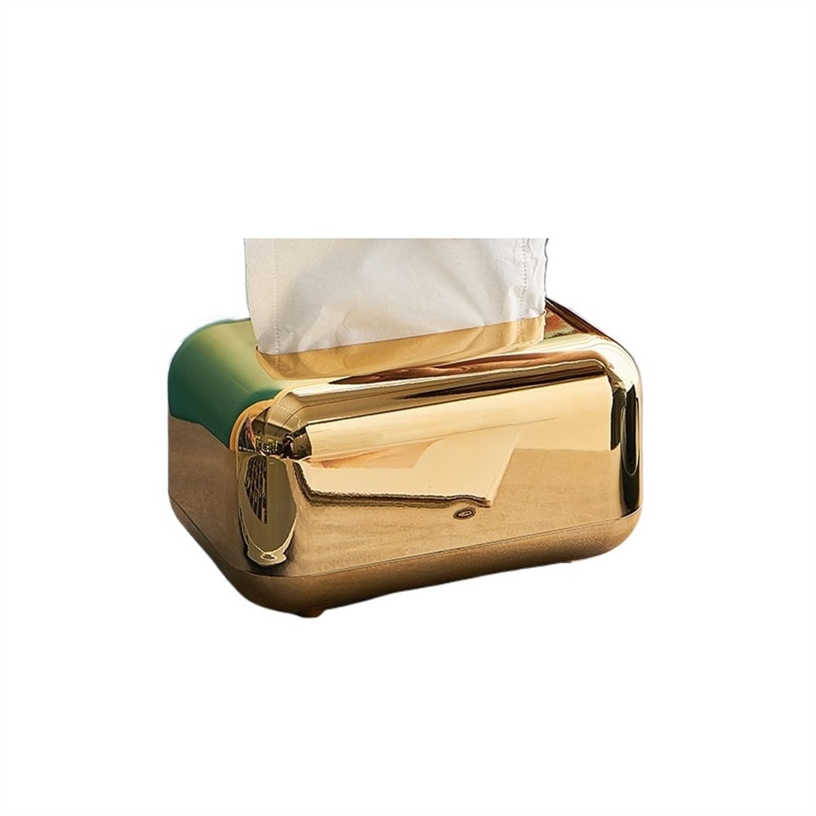 Tissue Case Luxury Gold Tissue Boxes Storage Napkin Holder Kitchen Box Paper Case Organizer Ornament Desktop Tissue Dispenser(Gold)