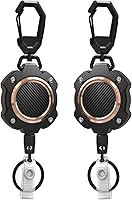 Vista 1 de LIUGX Paquete de 2 llaveros retráctiles, Dorado