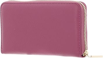 COCCINELLE Metallic Soft Wallet Grained Leather Creamy Pink