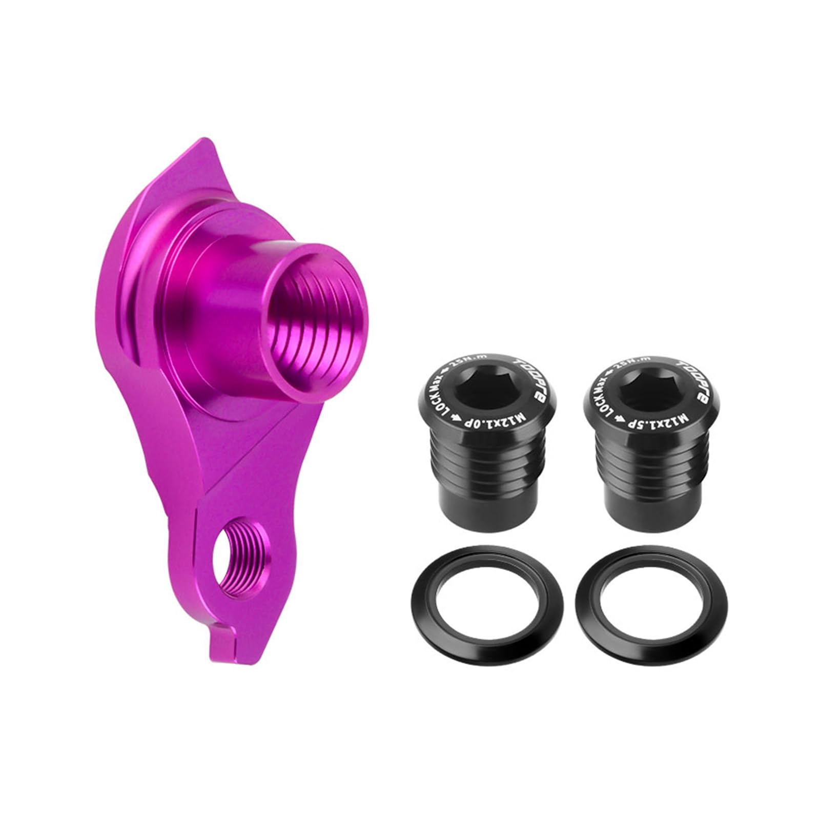 TerchPilet Universal Derailleur Hanger Replacement for SRAM UDH, CNC Aluminum Rear Derailleur Hanger with Reverse-Thread Bolts, Compatible with Road Gravel MTB E-MTB Frames Designed for UDH, Purple