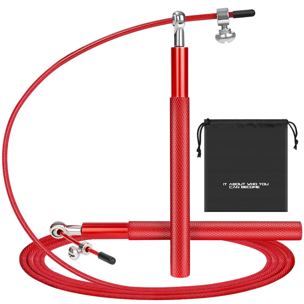 flintronic Speed skakanka, regulowana skakanka 300 cm, skakanka 360°, dla dorosłych, z podwójnym systemem łożyskowym i aluminiowym uchwytem, idealna do crossfitu, fitnessu, boksu i cardio
