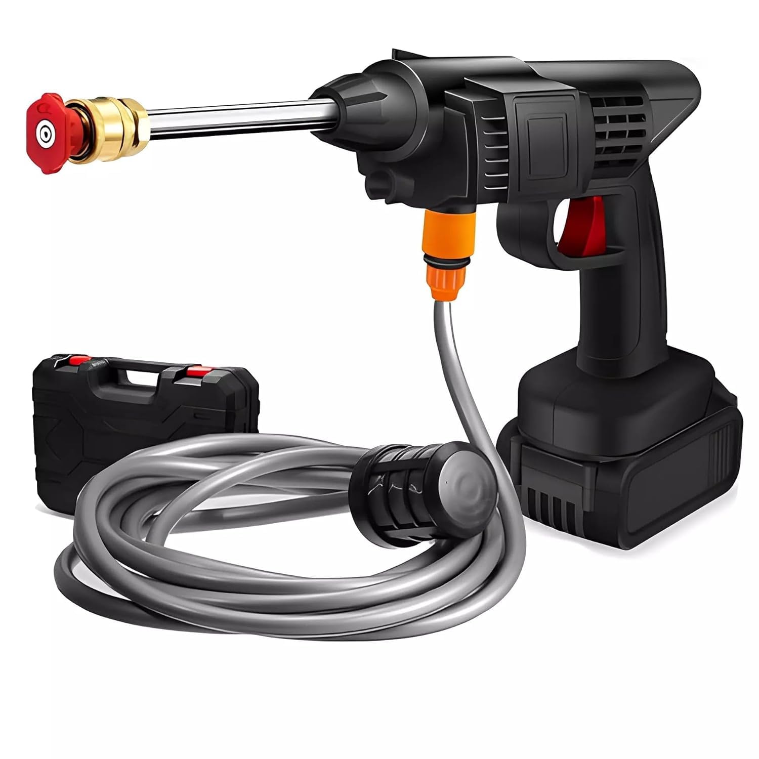 Yancorp Wireless High Pressure Car Washer Spray Gun 48V Rechargeable Electric Pressure Washer with Adjustable Nozzle & 5M Hose for Car & Bike Cleaning-image-8