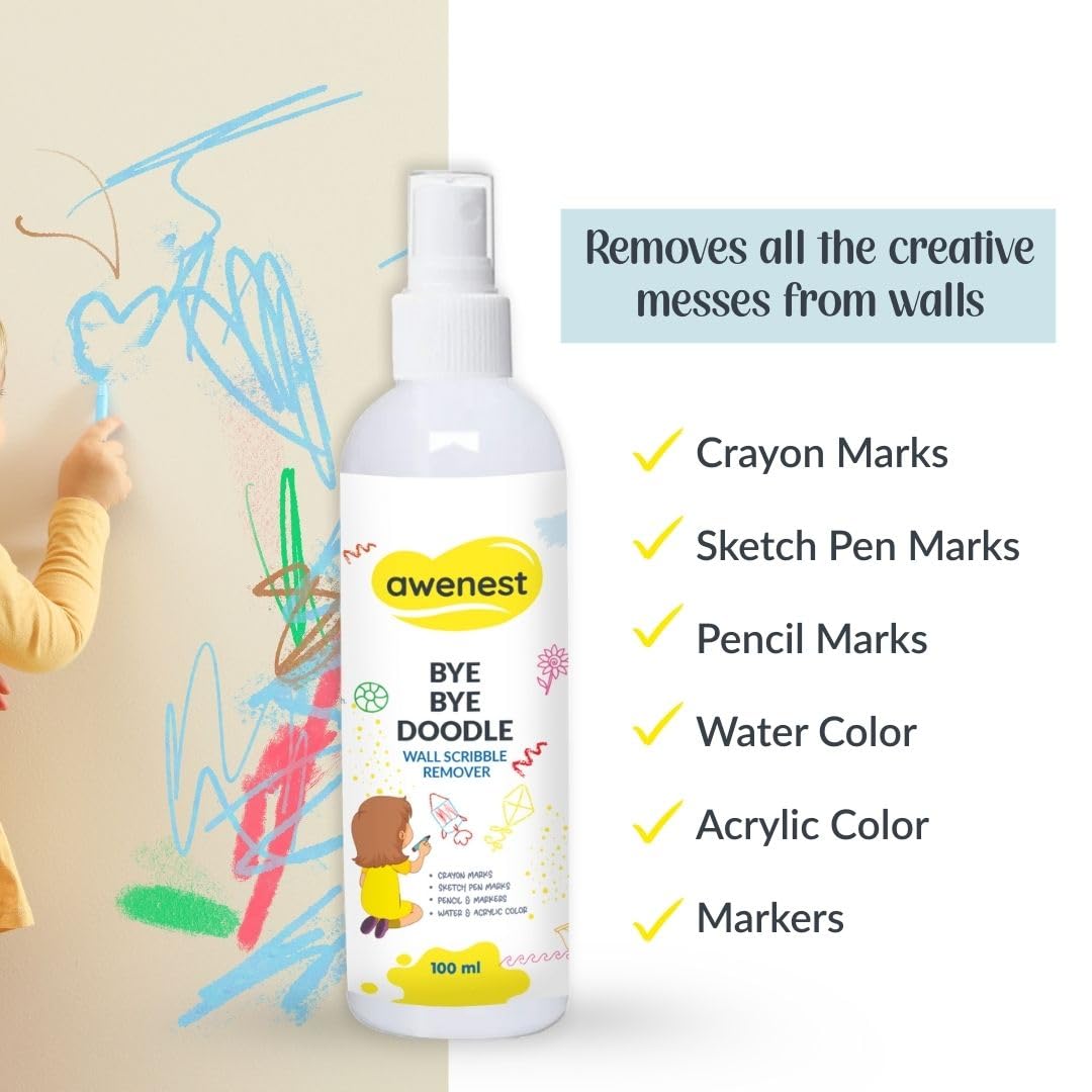 awenest Bye Bye Doodle Wall Scribble Remover | Cleaner Spray | Toxin Free 1