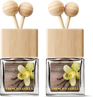 Car Air Freshener | French Vanilla Scented Car Fresheners for Women & Men | Long Lasting Fragrance Car Scents | Air Diffuser with Car Vent Clip (2 Pack)
