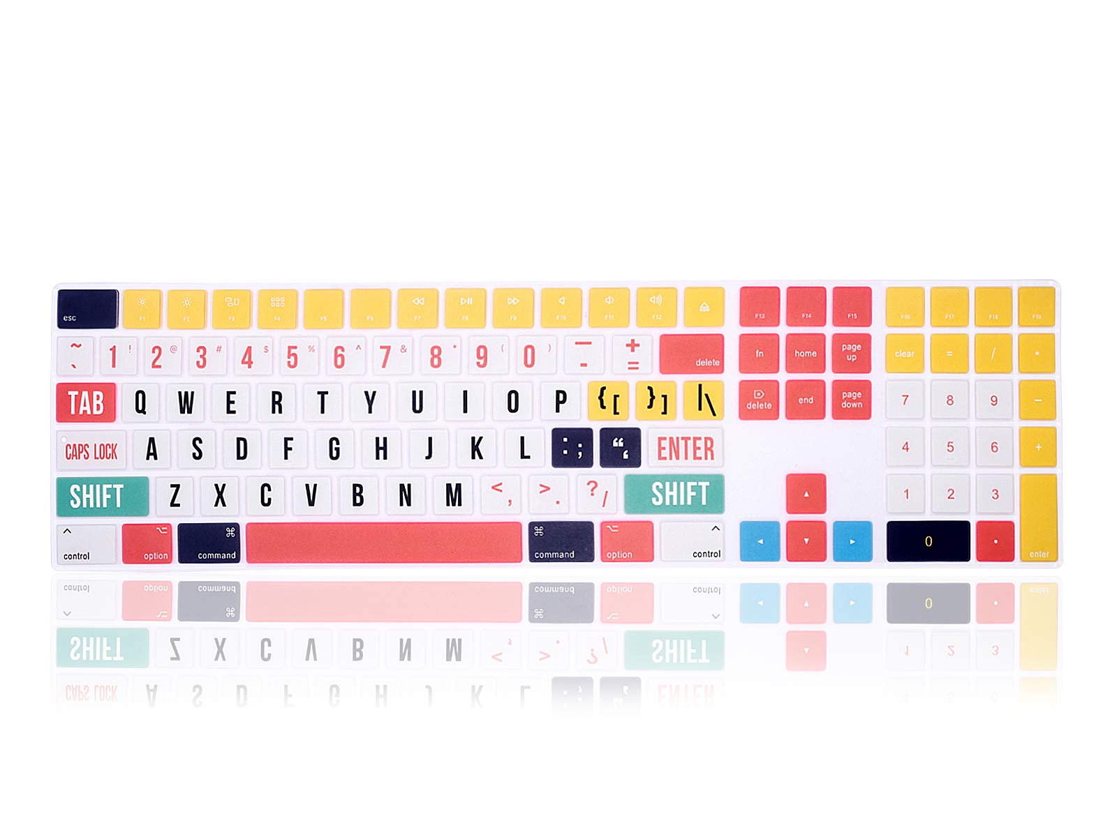 MMDWUltra Thin Silicone Full Size Wireless Bluetooth Numeric Keyboard Cover Skin for iMac Magic Keyboard with Numeric Keypad MQ052LL/A A1843 2017 2018 Release US Layout(Creative Characters)