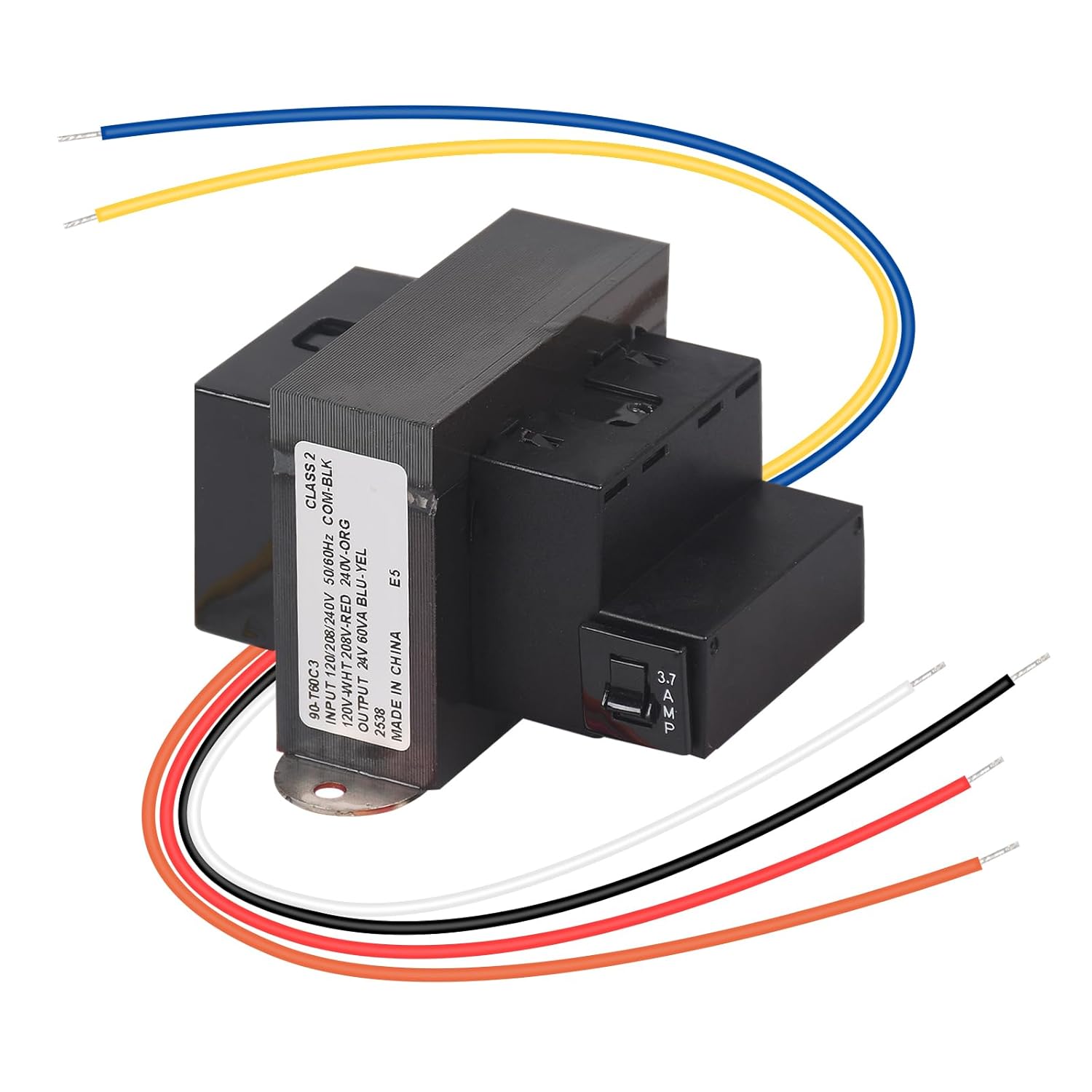 90-T60C3 Transformer 120/208/240V to 24V 60VA Foot Mount Class 2 Transformer Replacement for Industrial, Heating, Air Conditioning Controls Applications