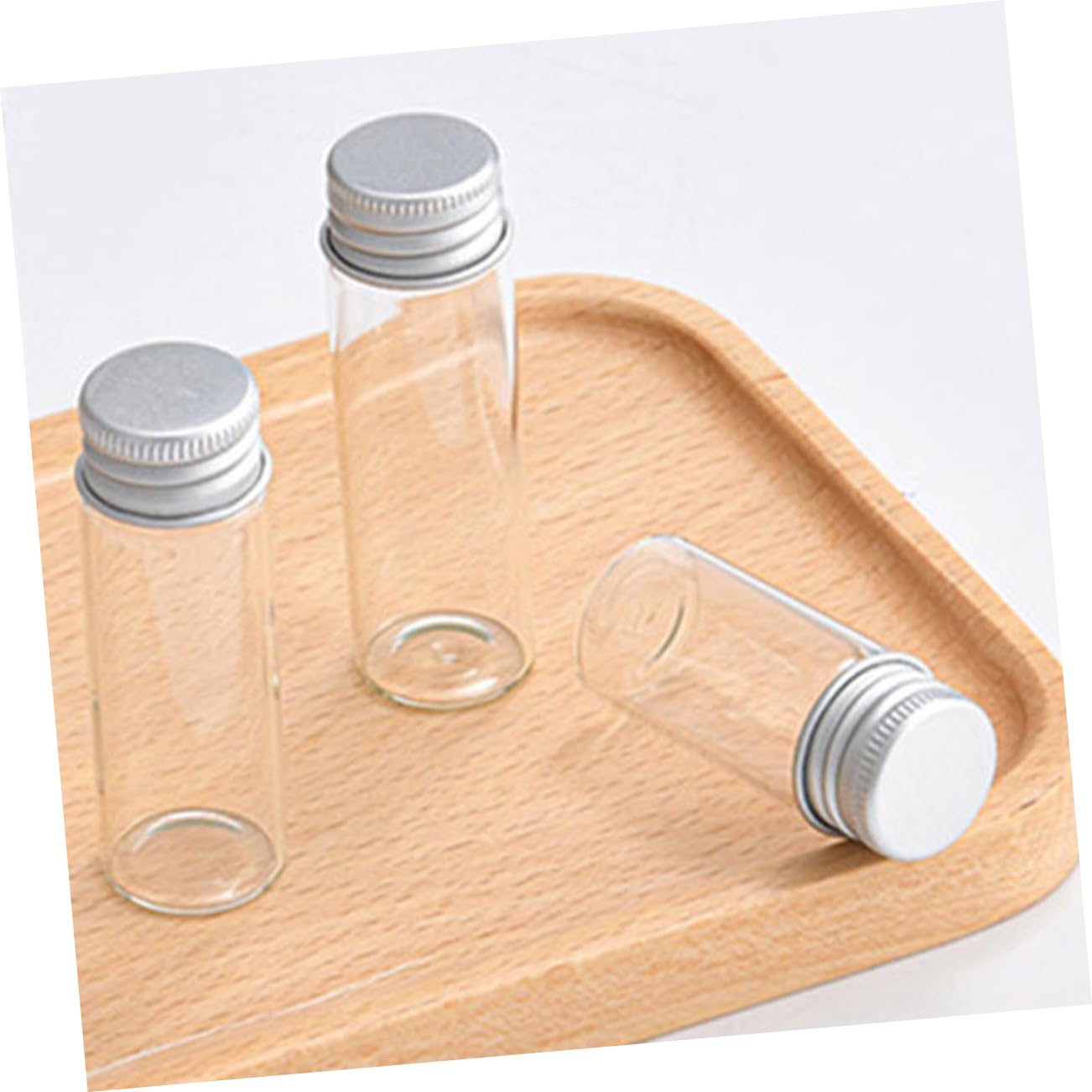 30piezas De Ensayo De Vidrio Transparente Con Tapa De Rosca De Frascos Pequeños Para Muestra De Laboratorio Almacenamiento De y Cuentas