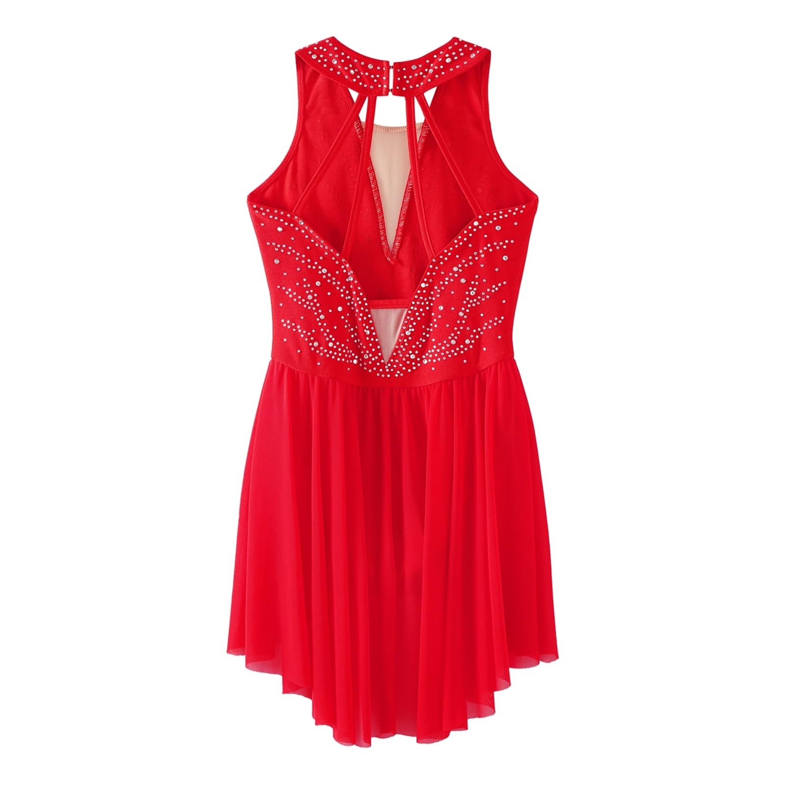 Vestido de Patinaje artístico con Diamantes imitación for niños, Traje Baile lírico, Gimnasia, Letard, Vestido Ballet, Ropa actuación
